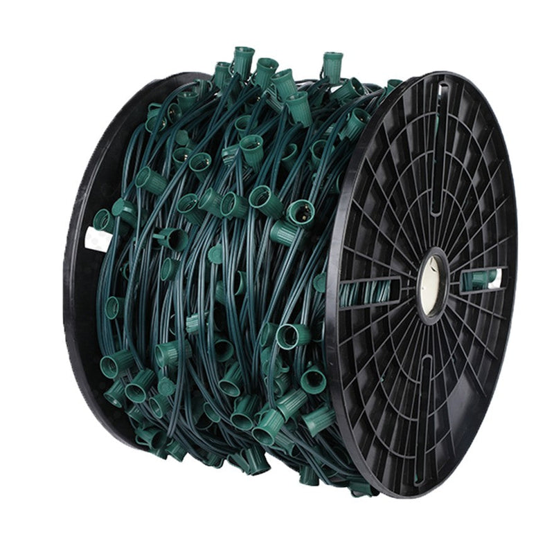 C9 Socket Wire · 12-inch Spacing — Green