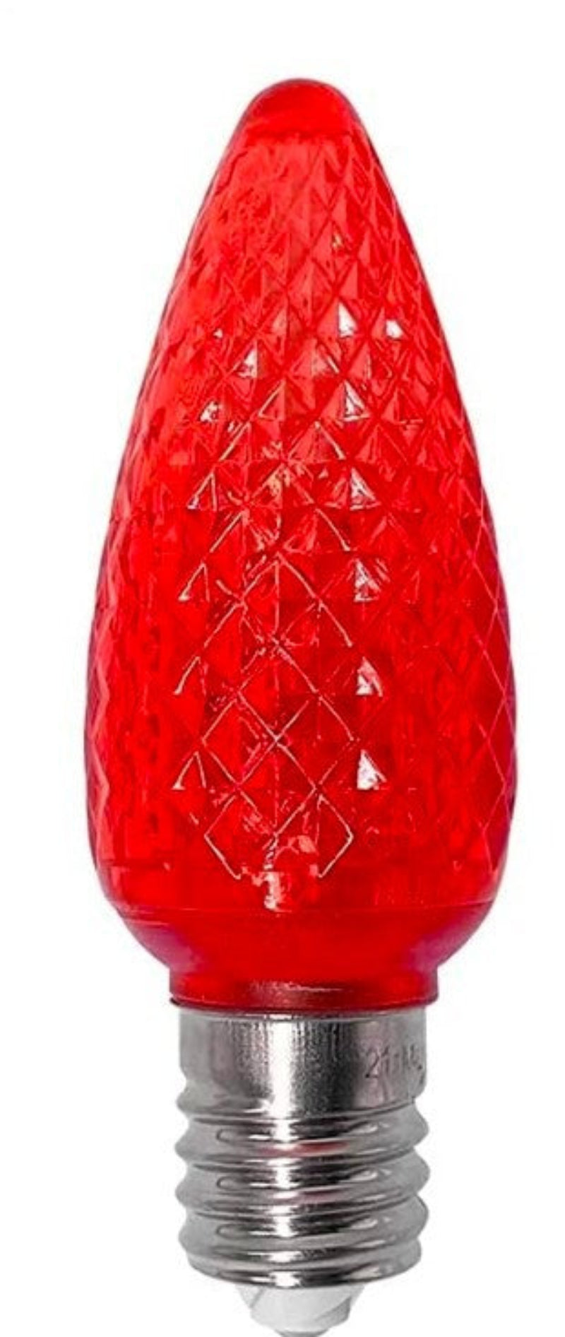 C9 Faceted LED Bulbs — Red