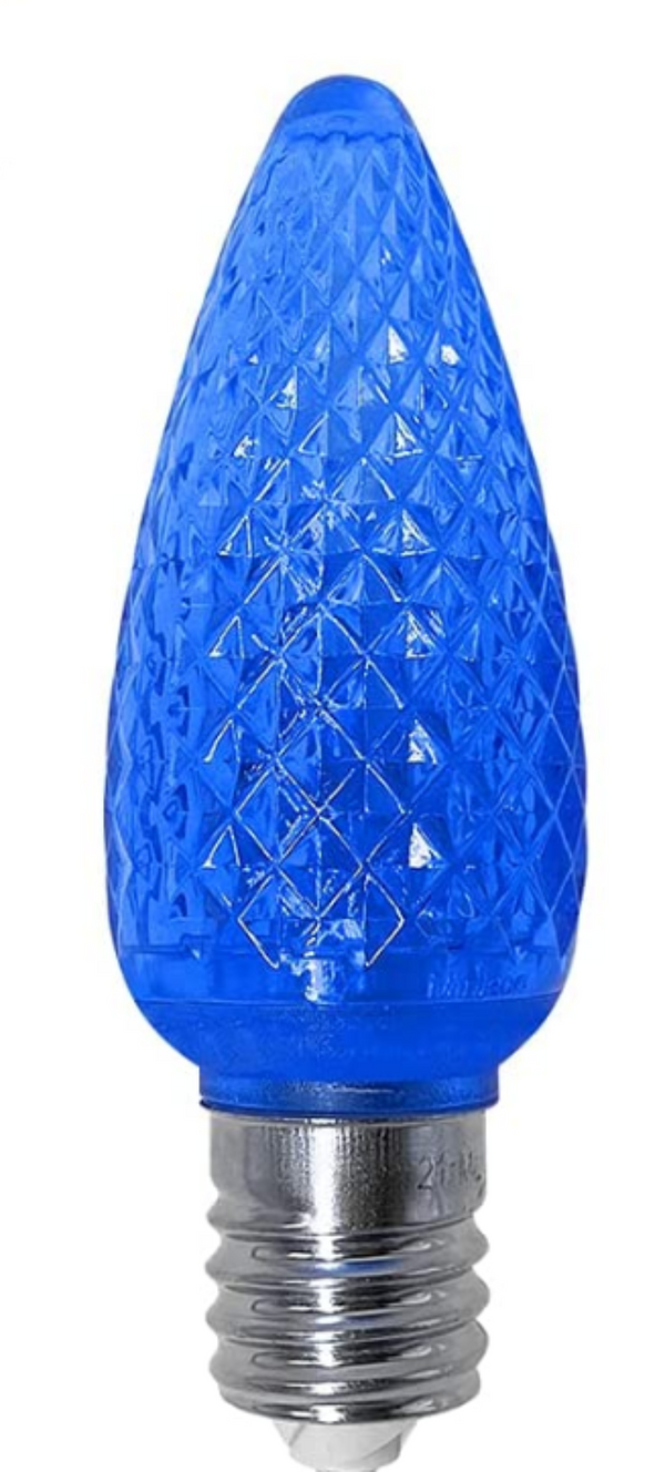 C9 Faceted LED Bulbs — Blue