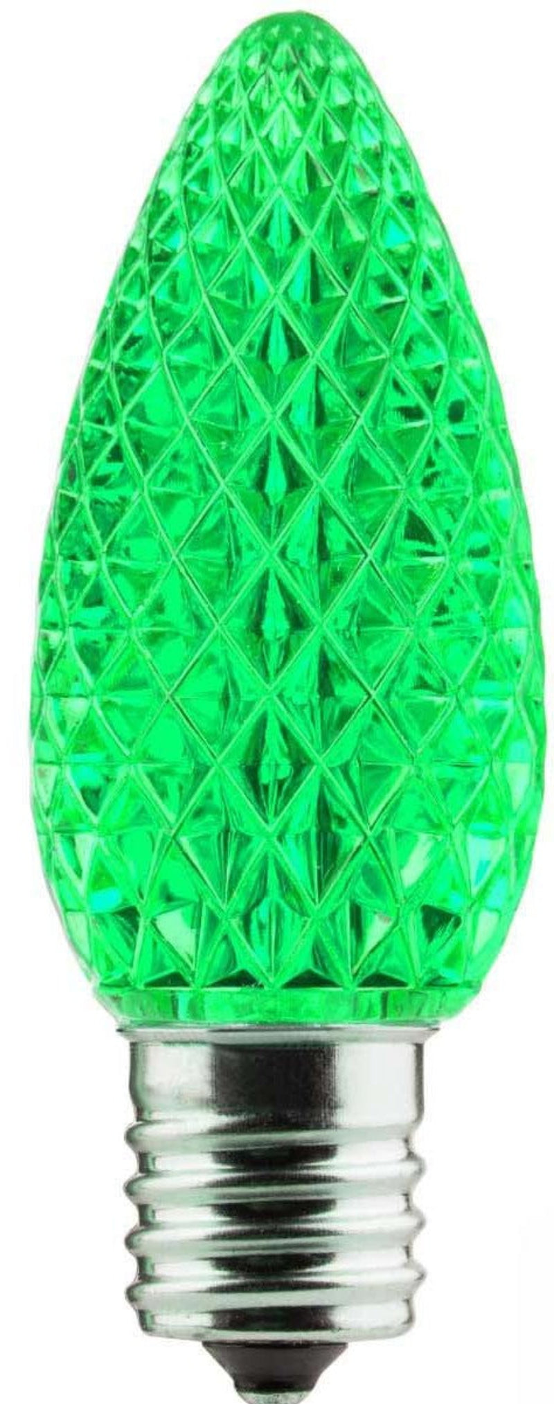 C9 Faceted LED Bulbs — Green