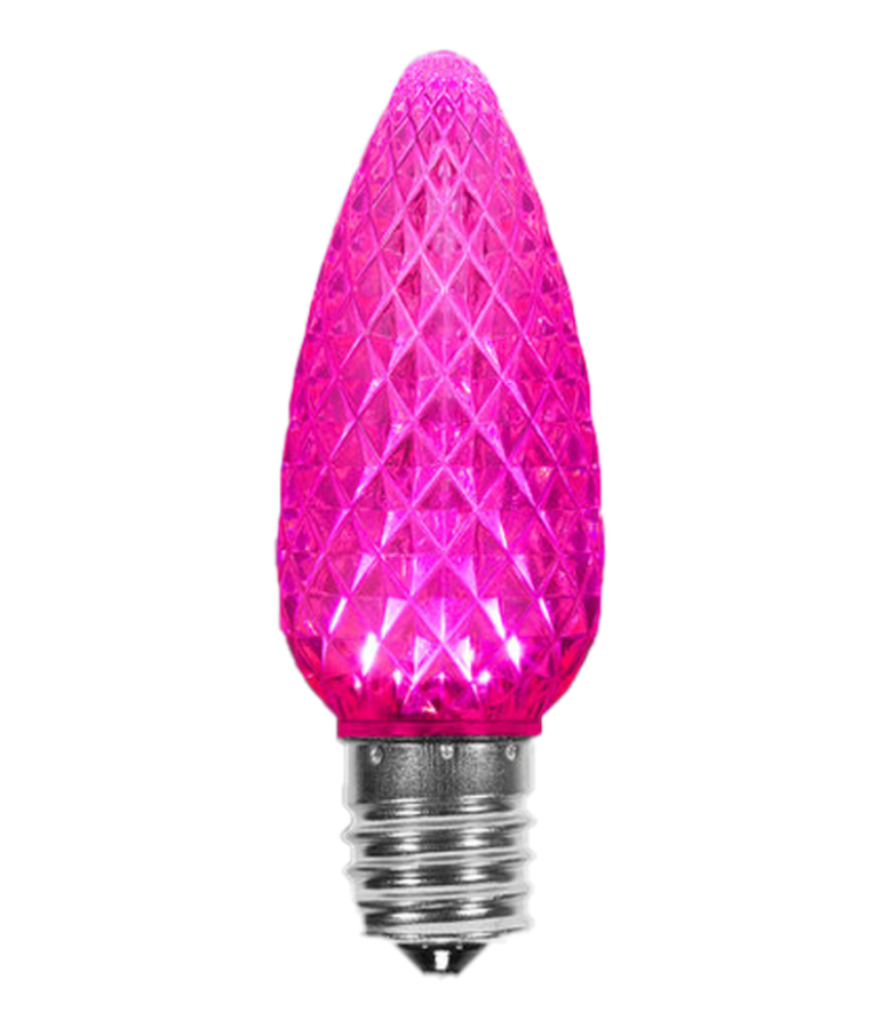 C9 Faceted LED Bulbs — Pink