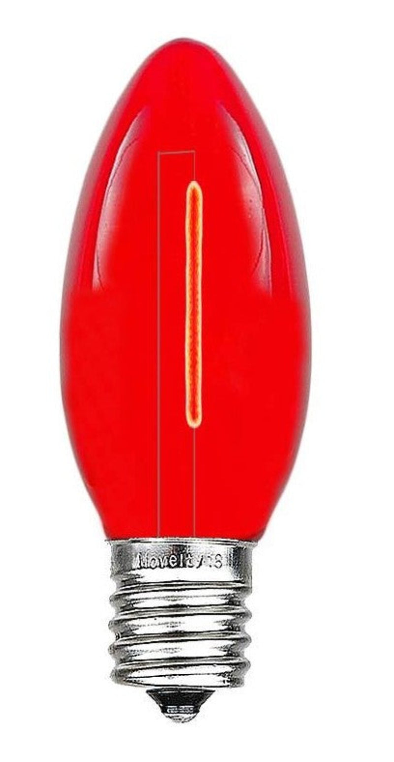 C9 Filament LED Bulbs — Red